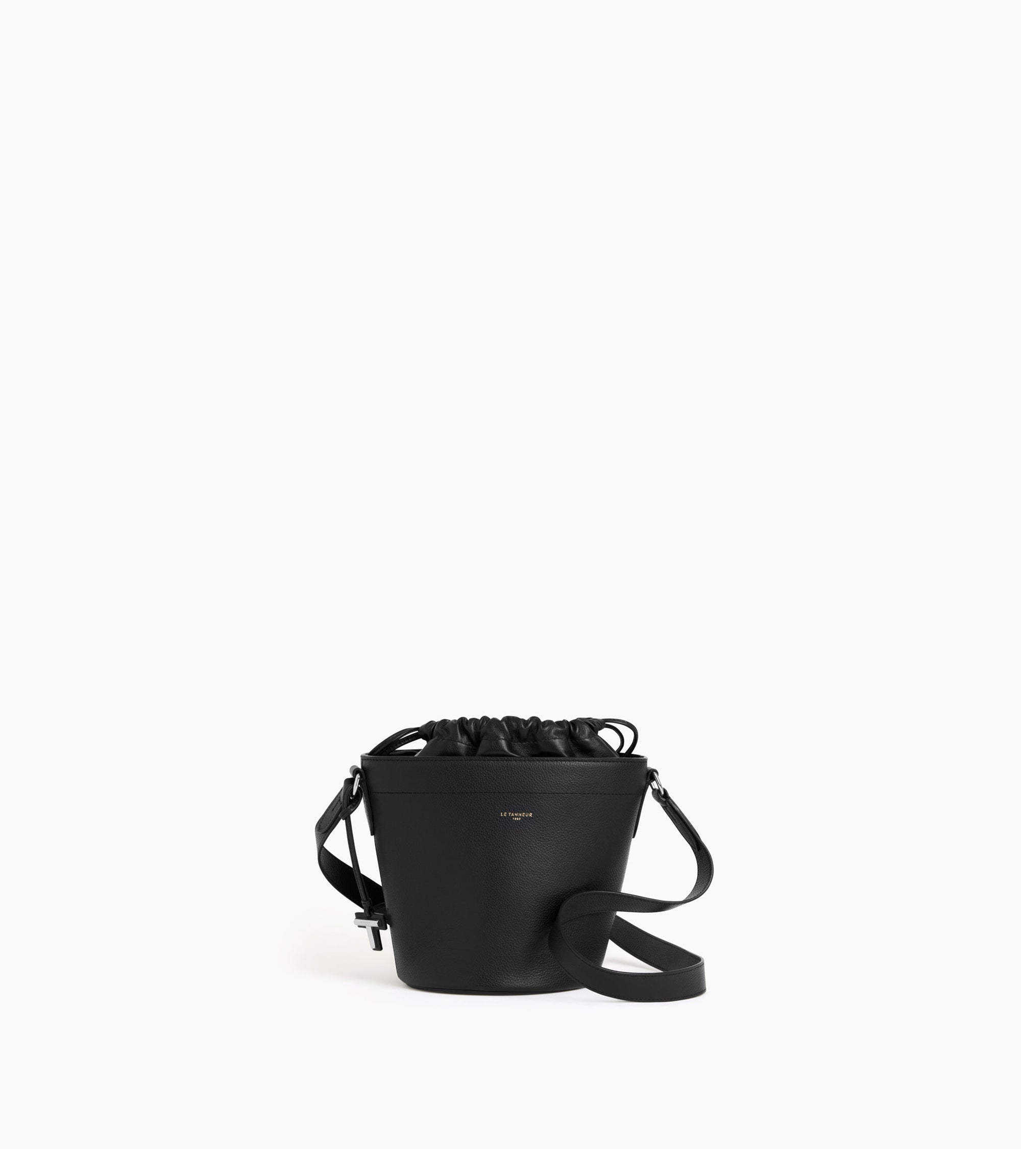 Kleine Bucket-Tasche Gisèle aus genarbtem Leder