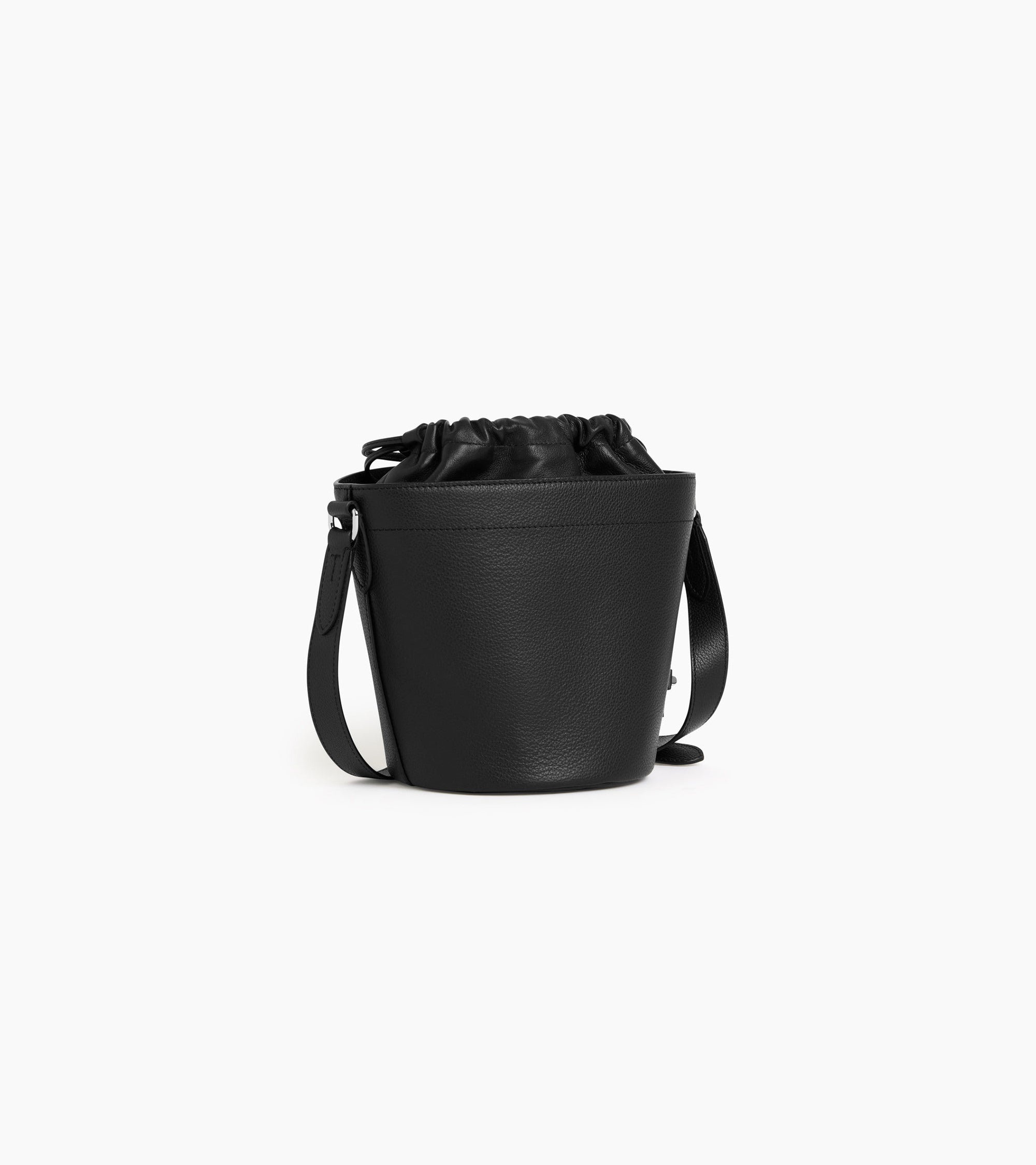 Kleine Bucket-Tasche Gisèle aus genarbtem Leder