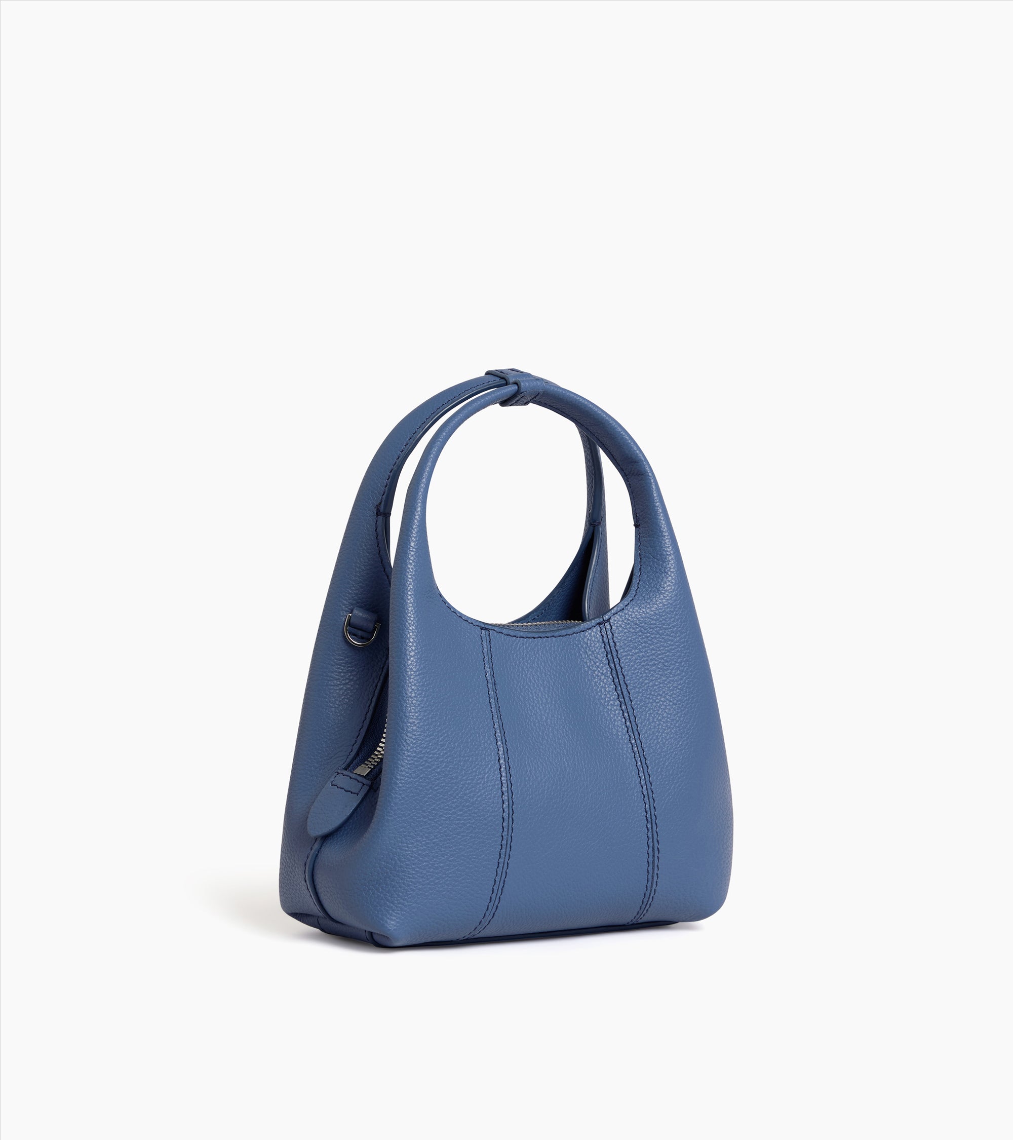 Mini-Handtasche Juliette aus genarbtem Leder Horizontblau