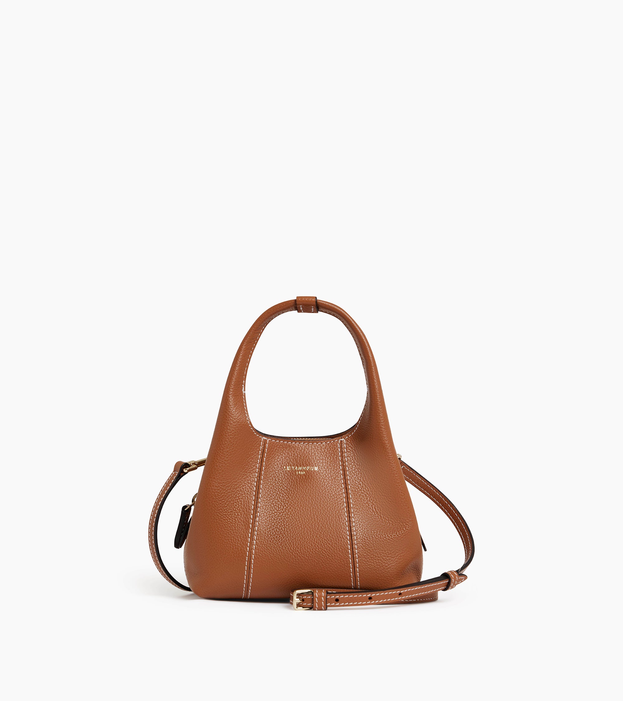 Mini sac a main Juliette en cuir graine Marron Tan